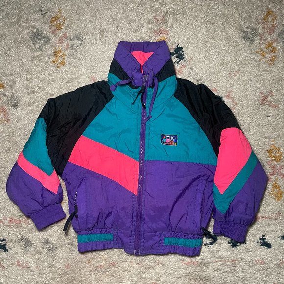 Vintage Other - Vintage Retro Izzi's Gang Neon Multicolored Children's Puffer Ski Winter Jacket